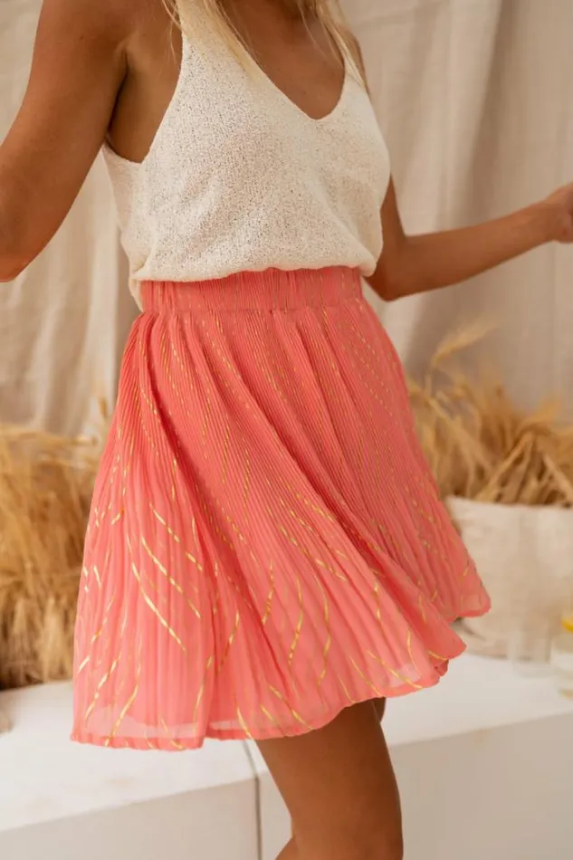Women039s Clothing Skirts Easy Clothes Coral And Golden Daffy Skirt