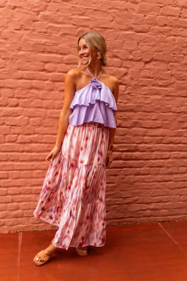 Women039s Clothing Skirts Easy Clothes Pink Patterned Esteban Skirt