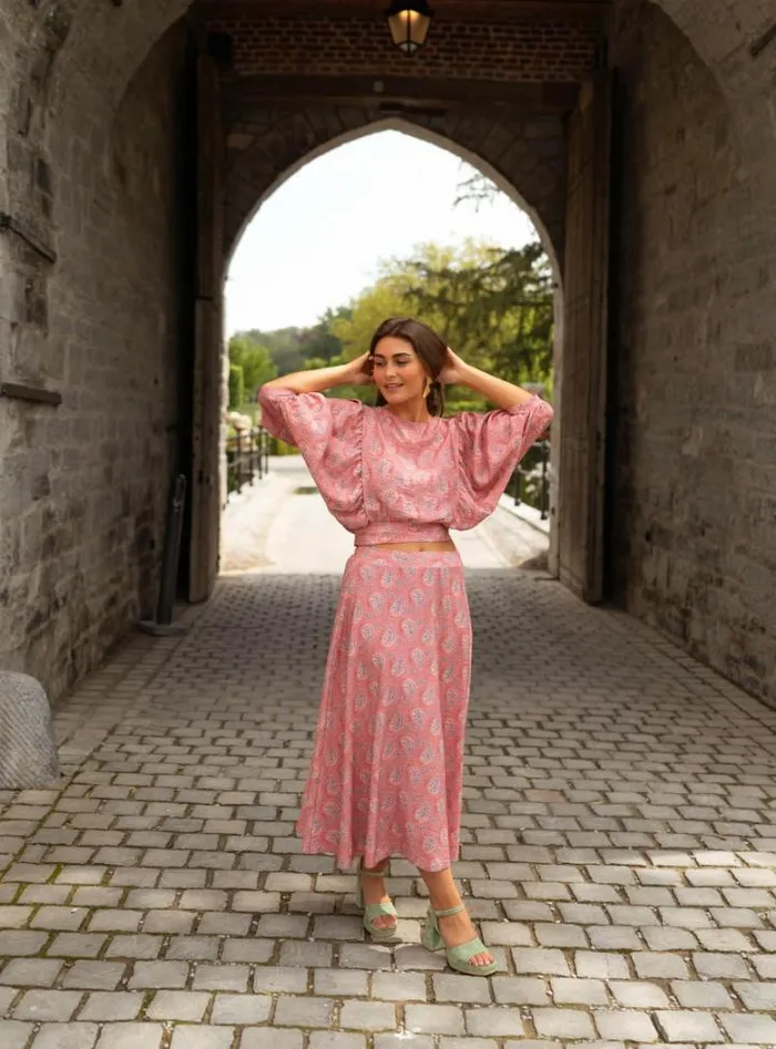 Women039s Clothing Skirts Easy Clothes Pink Patterned Larou Skirt Women039s Clothing Skirts Easy Clothes Pink Patterned Larou Skirt