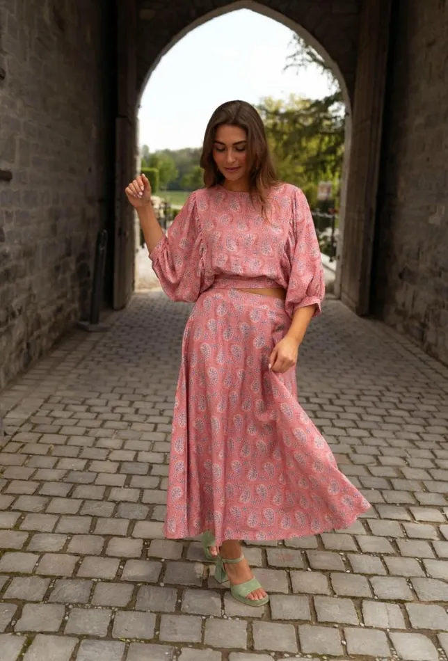 Women039s Clothing Skirts Easy Clothes Pink Patterned Larou Skirt Women039s Clothing Skirts Easy Clothes Pink Patterned Larou Skirt