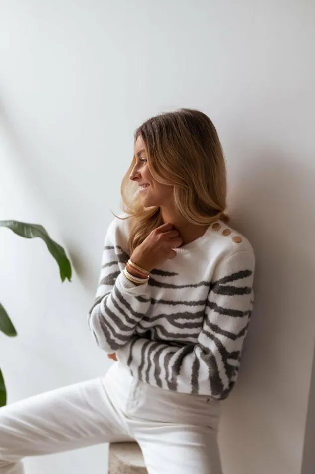 Women039s Clothing Sweaters Easy Clothes White And Khaki Patterned Valley Sweater Women039s Clothing Sweaters Easy Clothes White And Khaki Patterned Valley Sweater
