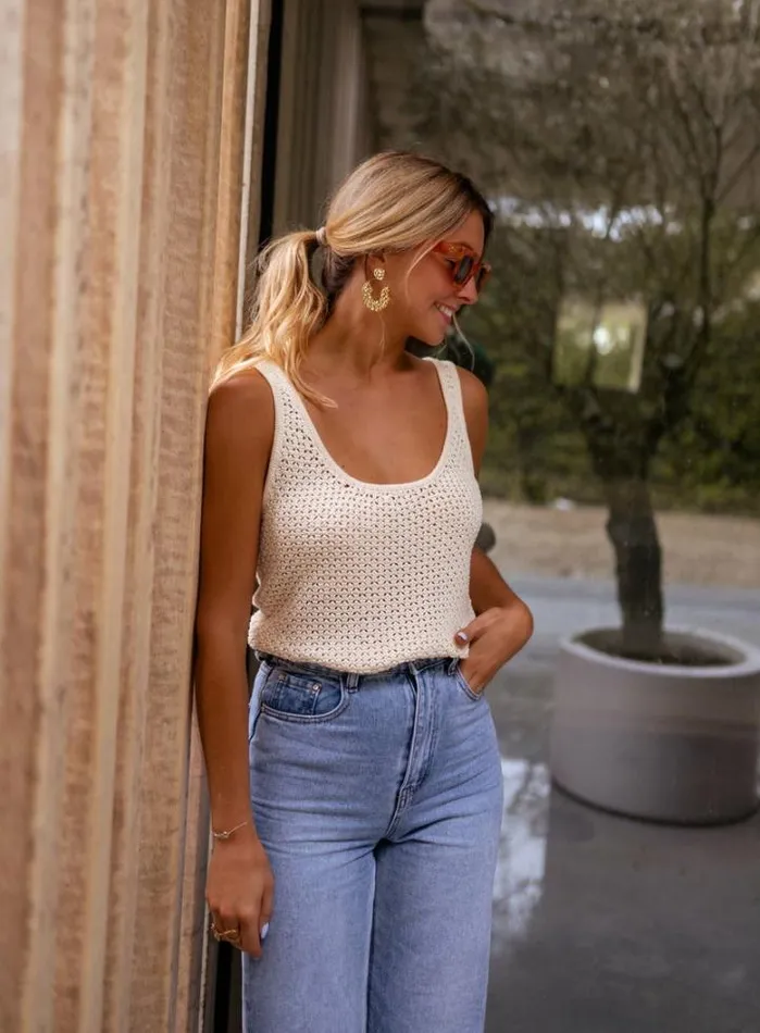 Women039s Clothing Tops Easy Clothes Ecru Crochet Camil Top Women039s Clothing Tops Easy Clothes Ecru Crochet Camil Top