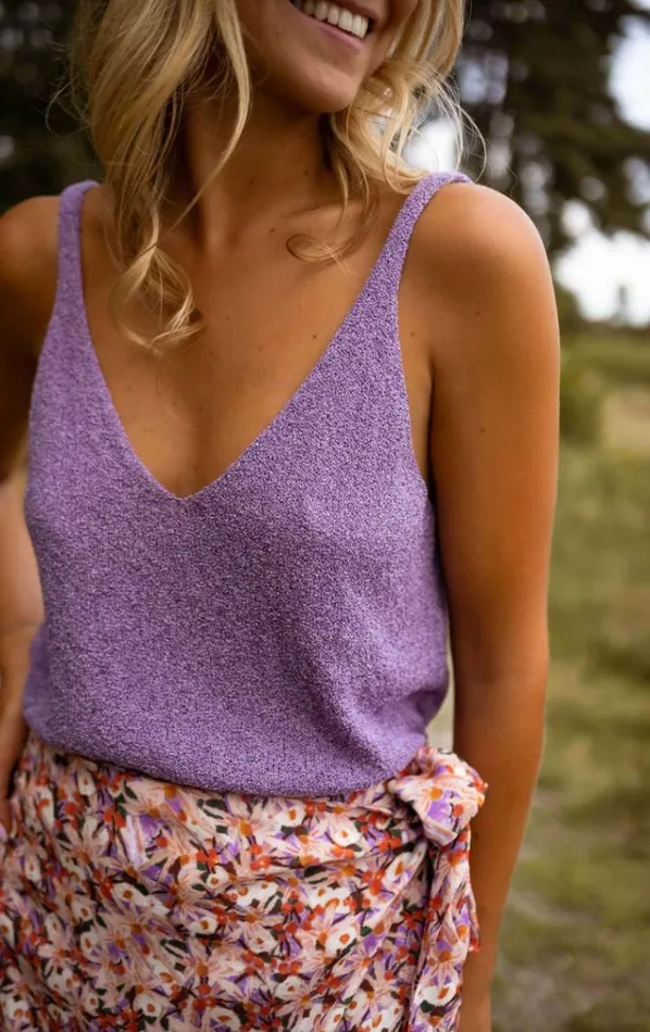 Women039s Clothing Tops Easy Clothes Purple Neda Wool Effect Top Purple