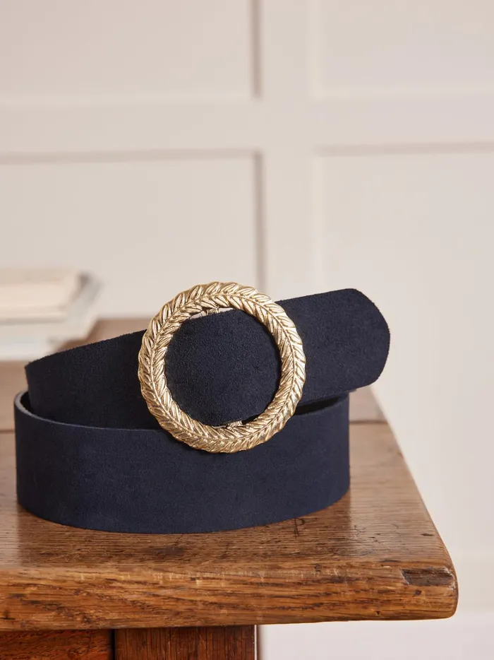 Women Accessories Cyrillus SuedeLike Leather Belt Encre