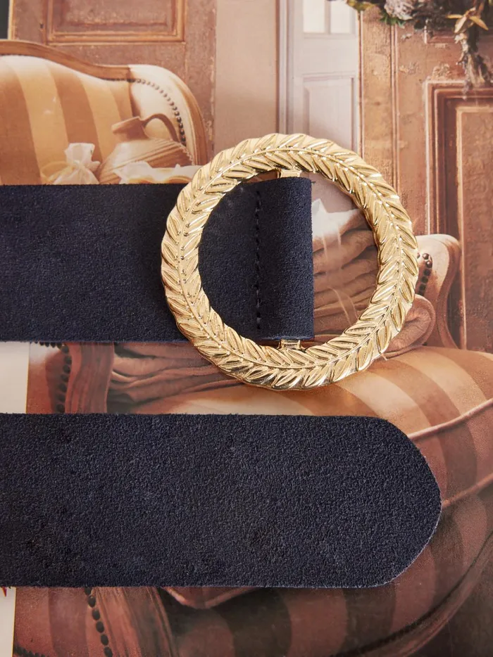 Women Accessories Cyrillus SuedeLike Leather Belt Encre