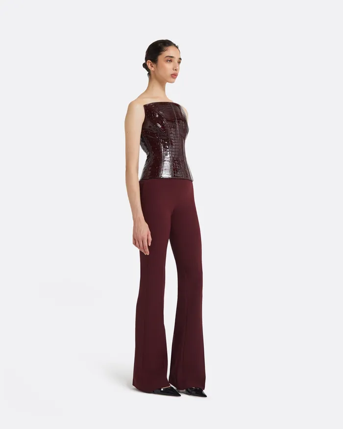 Women Alexa Burgundy Trousers Burgundy Trousers Safiyaa
