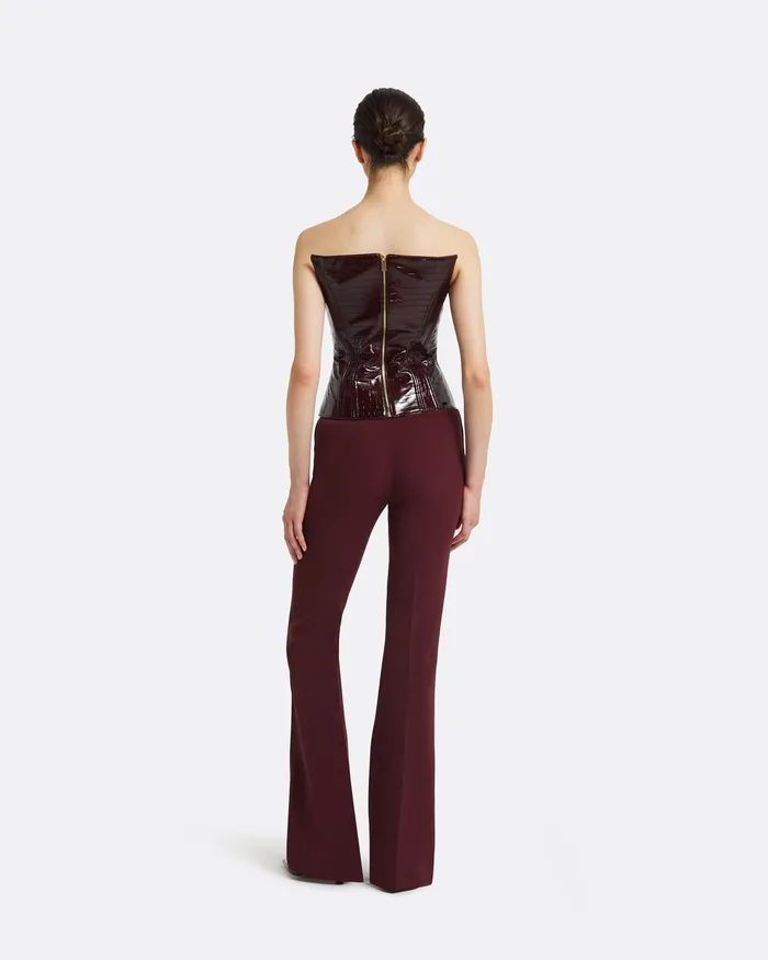 Women Alexa Burgundy Trousers Burgundy Trousers Safiyaa
