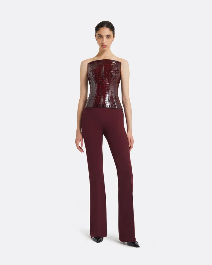 Women Alexa Burgundy Trousers Burgundy Trousers Safiyaa