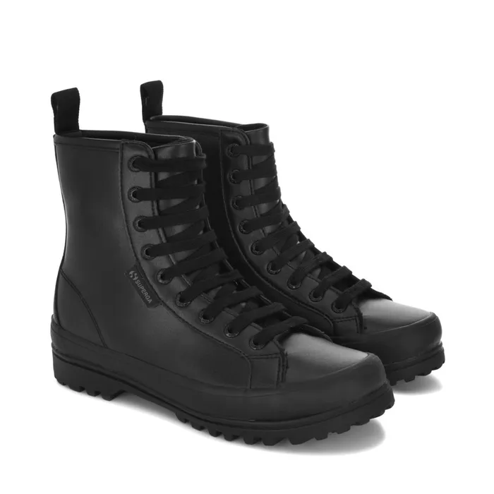 Women Ankle Boots Woman 2643 ALPINA VEGAN MATERIAL Laced TOTAL BLACK Superga Ankle Boots