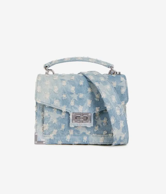 Women Bags THE KOOPLES Small Emily Blue Denim Bag With Stars