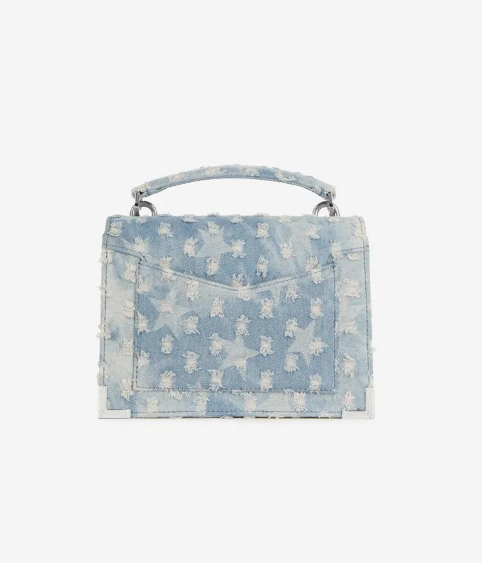 Women Bags THE KOOPLES Small Emily Blue Denim Bag With Stars Women Bags THE KOOPLES Small Emily Blue Denim Bag With Stars