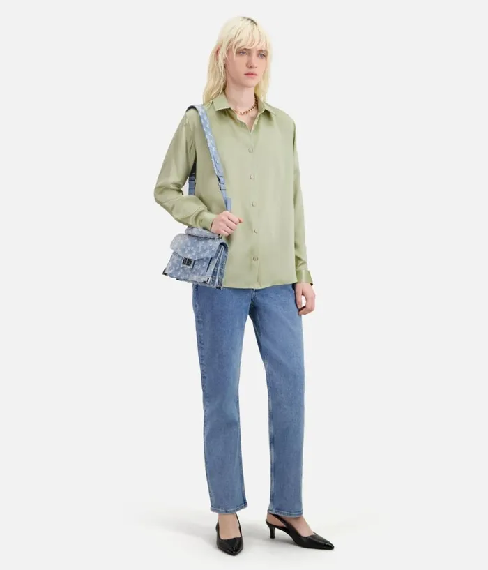 Women Bags THE KOOPLES Small Emily Blue Denim Bag With Stars Women Bags THE KOOPLES Small Emily Blue Denim Bag With Stars