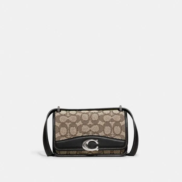 Women Bandit Crossbody In Signature Textile Jacquard Silvercocoa Black Coach Shoulder Bags and Hobos Women Bandit Crossbody In Signature Textile Jacquard Silvercocoa Black Coach Shoulder Bags and Hobos