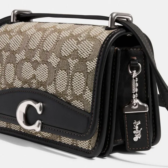 Women Bandit Crossbody In Signature Textile Jacquard Silvercocoa Black Coach Shoulder Bags and Hobos Women Bandit Crossbody In Signature Textile Jacquard Silvercocoa Black Coach Shoulder Bags and Hobos