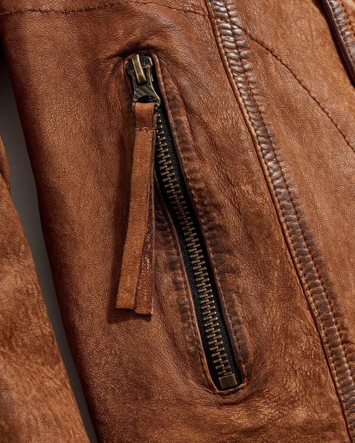 Women Biker Jacket Brown Billy Reid Jackets and Outerwear