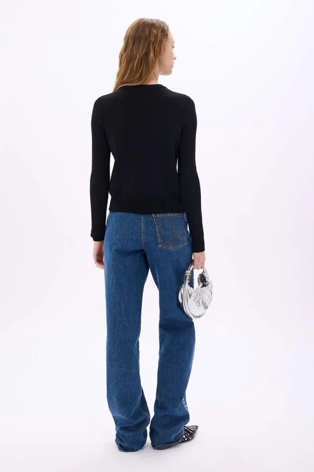 Women Black Viscose Cardigan Black Black Sonia Rykiel Cardigans