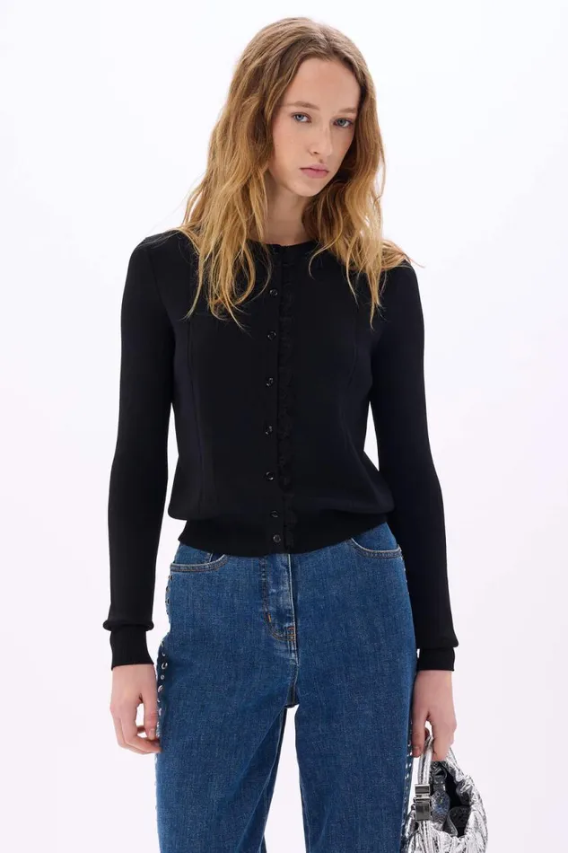 Women Black Viscose Cardigan Black Black Sonia Rykiel Cardigans