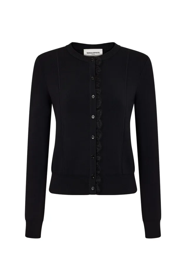 Women Black Viscose Cardigan Black Black Sonia Rykiel Cardigans