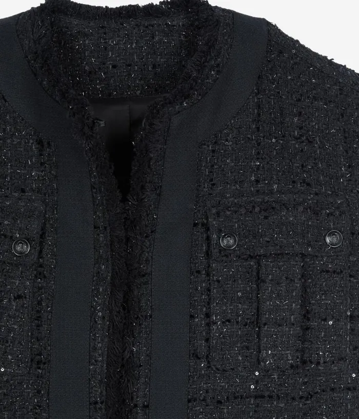Women Blazers and Suits THE KOOPLES Black Tweed Sleeveless Jacket Women Blazers and Suits THE KOOPLES Black Tweed Sleeveless Jacket