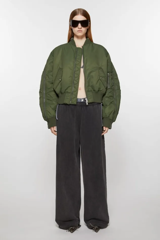 Women Bomber Jacket Hunter Green Acne Studios Outerwear