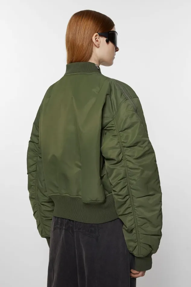 Women Bomber Jacket Hunter Green Acne Studios Outerwear