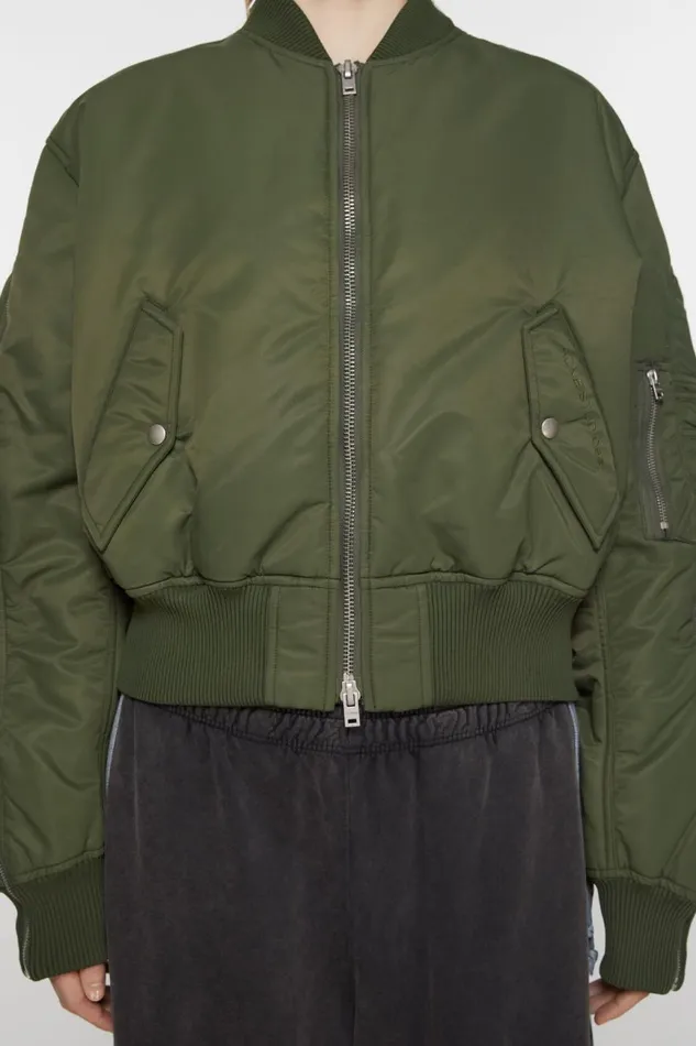 Women Bomber Jacket Hunter Green Acne Studios Outerwear