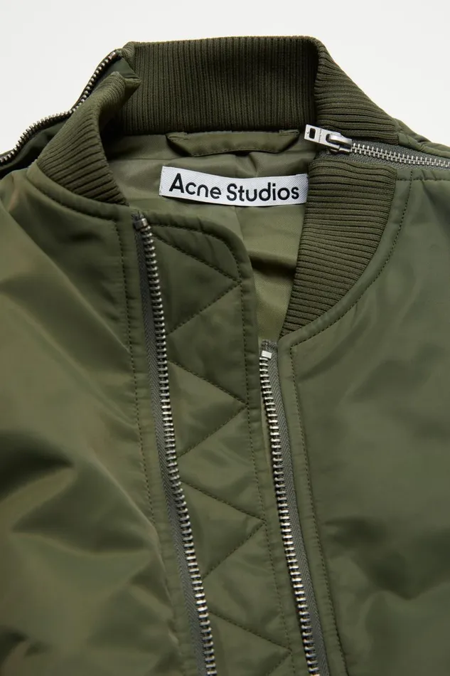Women Bomber Jacket Hunter Green Acne Studios Outerwear