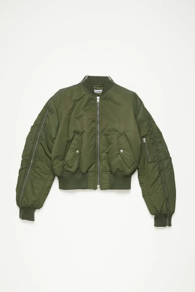 Women Bomber Jacket Hunter Green Acne Studios Outerwear