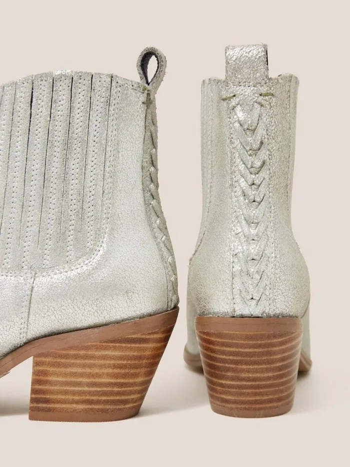 Women BOOTS White Stuff Cherry Leather Ankle Boot Mixed Metallic Women BOOTS White Stuff Cherry Leather Ankle Boot Mixed Metallic