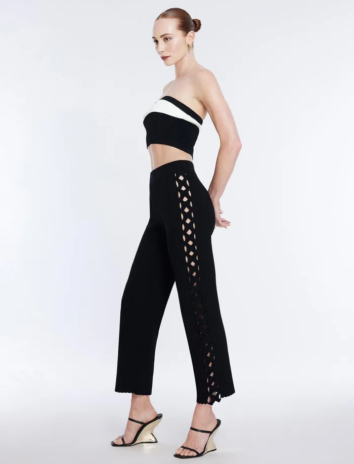 Women Bottoms BCBG Knit Cutout Pant Black