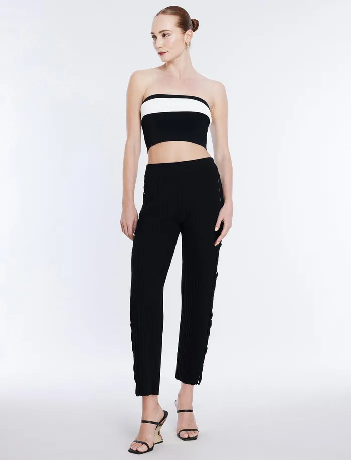 Women Bottoms BCBG Knit Cutout Pant Black