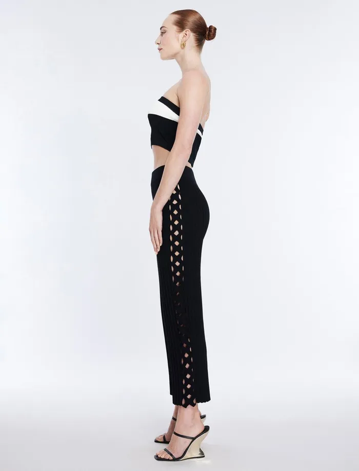 Women Bottoms BCBG Knit Cutout Pant Black