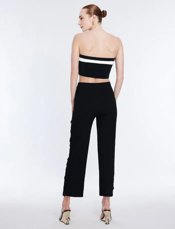 Women Bottoms BCBG Knit Cutout Pant Black
