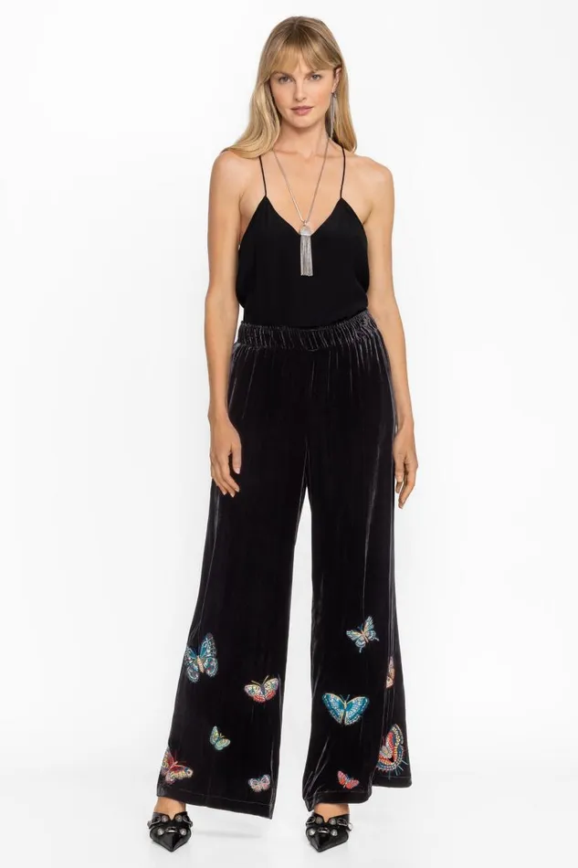 Women Bottoms Johnny Was SEAMED WIDE LEG PANT Black
