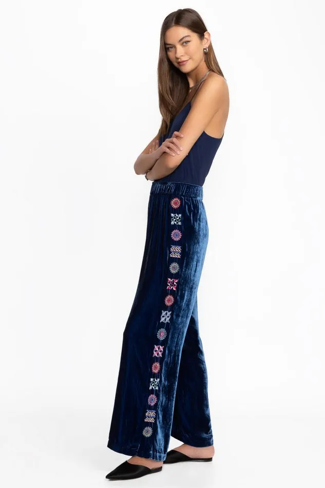 Women Bottoms Johnny Was VELVET WIDE LEG PANT Bellwether
