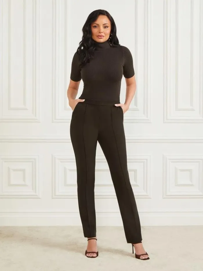Women Bottoms Marciano Logan Straight Leg Pant Dark Roast Women Bottoms Marciano Logan Straight Leg Pant Dark Roast