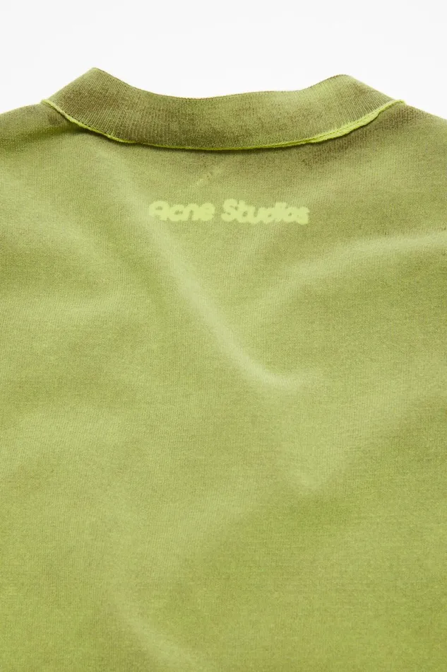 Women Buttonup Cardigan Lime Green Acne Studios Knitwear