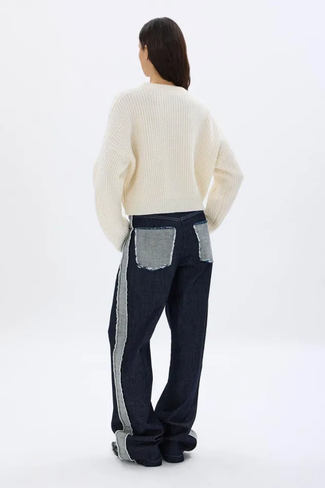 Women Cableknit Woolen Sweater Ecru White Sonia Rykiel Sweaters