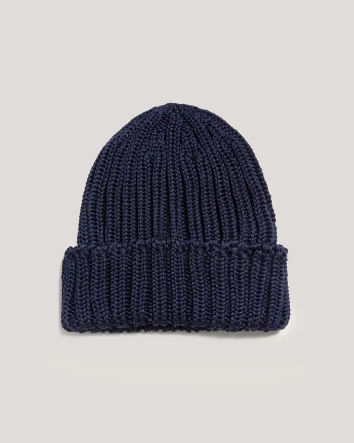Women Cableami Beanie Hat Navy YMC Headwear