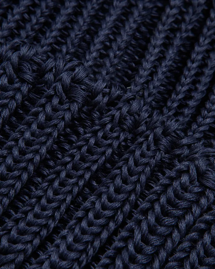 Women Cableami Beanie Hat Navy YMC Headwear