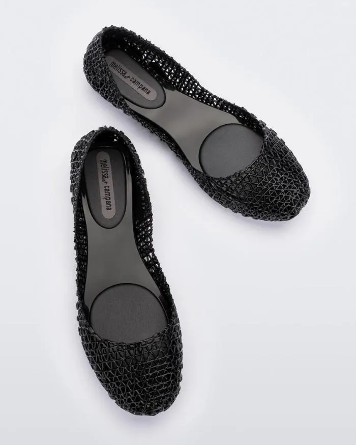 Women Campana Black Melissa Flats
