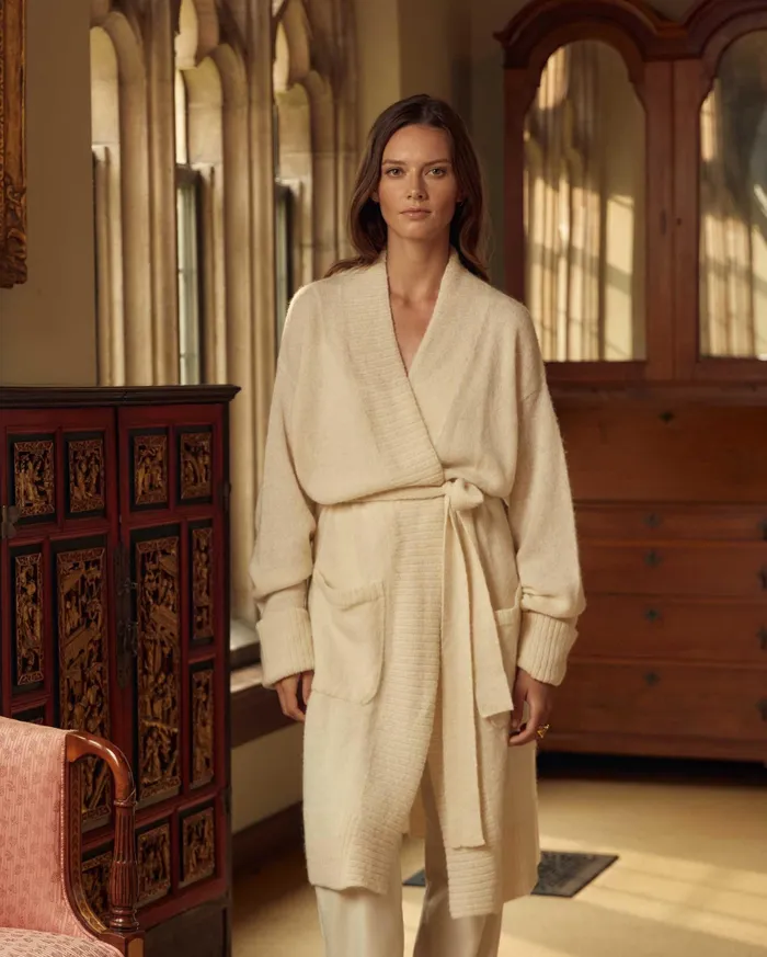 Women Cardigan Coat Ivory Billy Reid Sweaters and Knits
