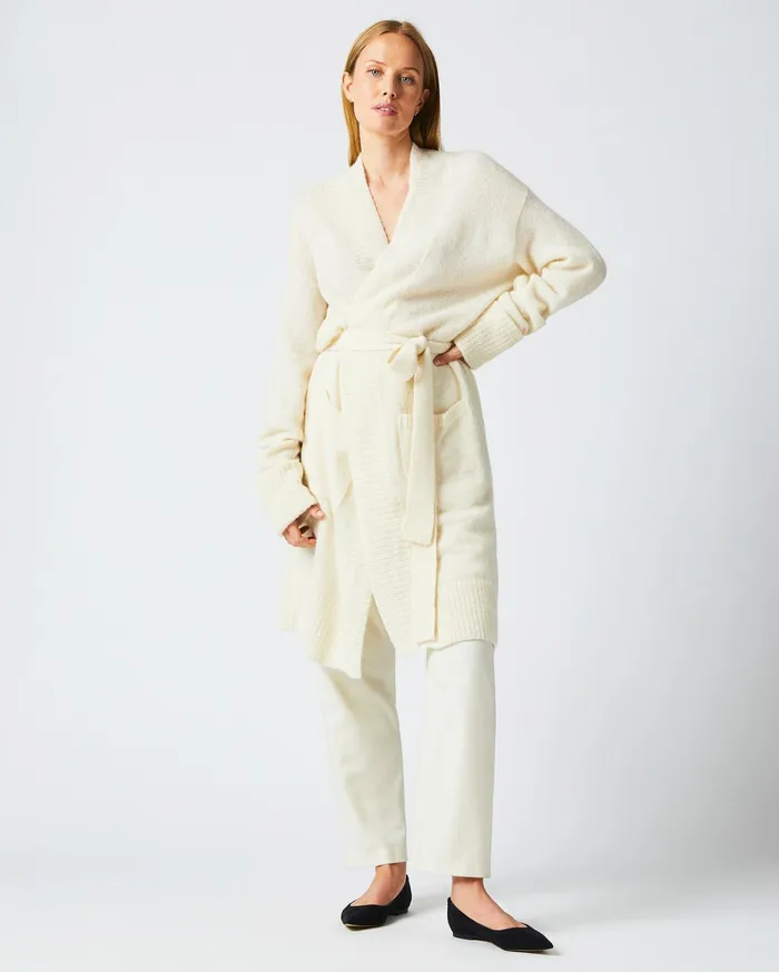 Women Cardigan Coat Ivory Billy Reid Sweaters and Knits