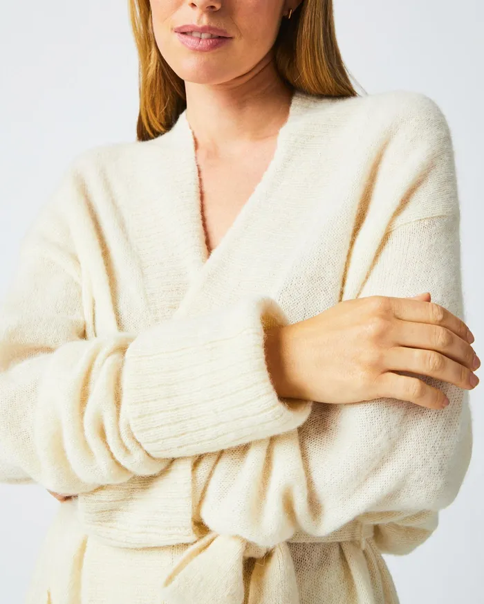 Women Cardigan Coat Ivory Billy Reid Sweaters and Knits