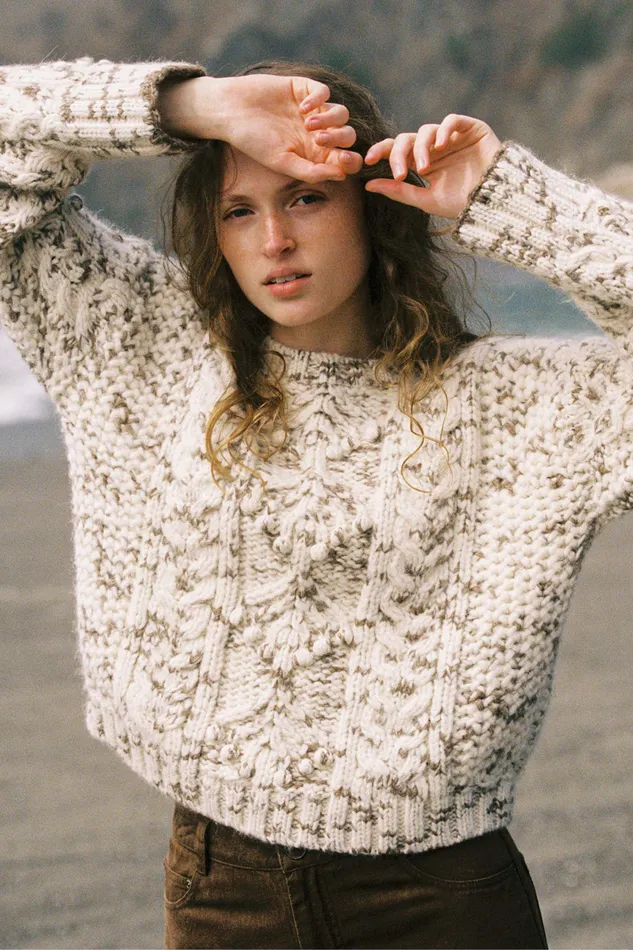 Women Christy Dawn The Anja Sweater Speckled Maple Sweaters and Outerwear