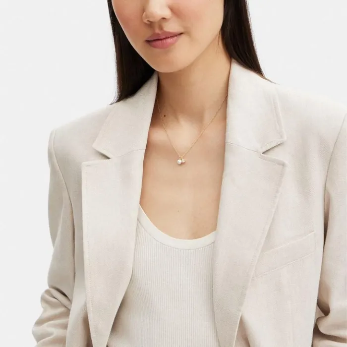 Women Classic Pearl Pendant Necklace Goldpearl Coach Jewelry