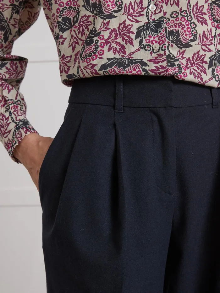 Women Clothing Cyrillus Eulalie Carrot Trousers Encre
