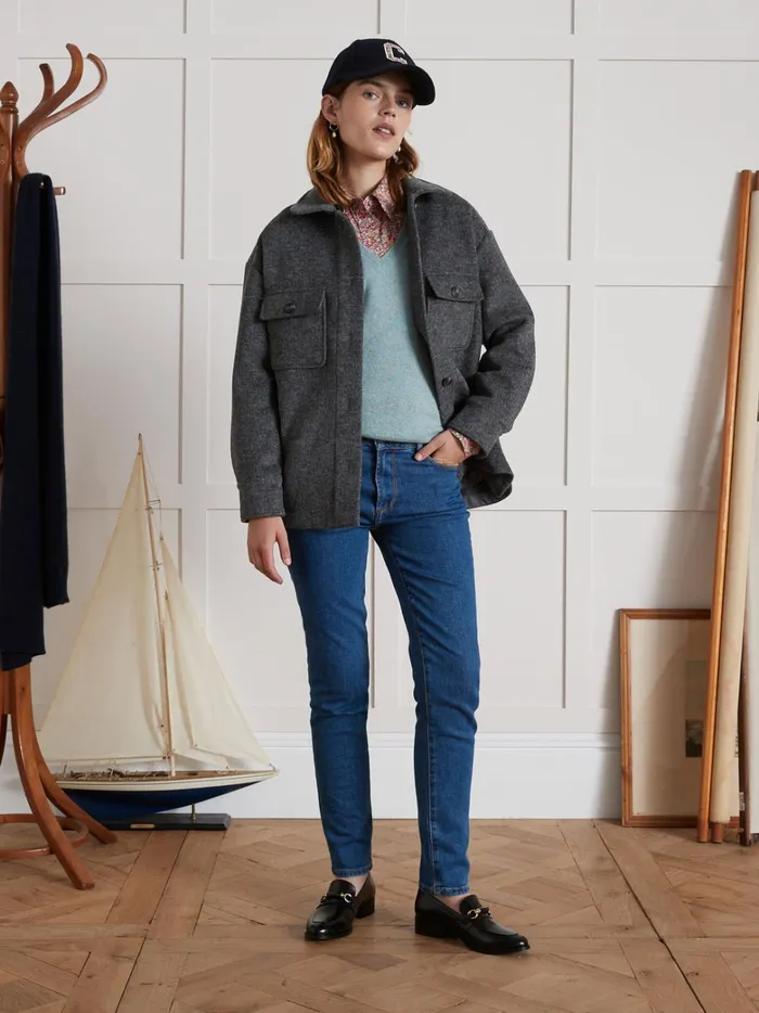 Women Clothing Cyrillus SlimLeg Mathilde Jeans In Organic Cotton And EcoFriendly Wash Denim Stone
