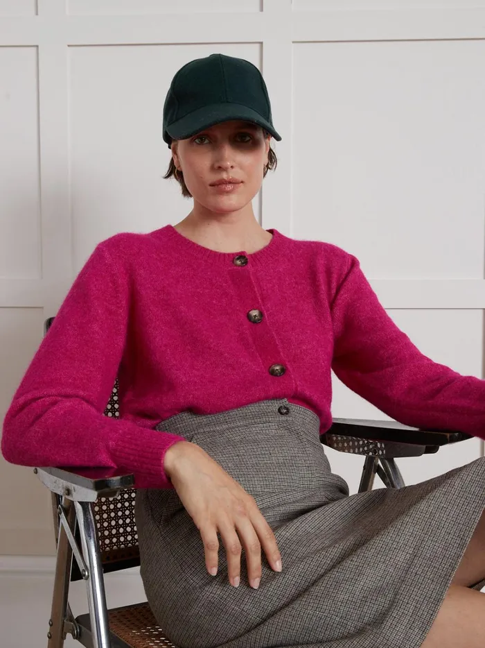 Women Clothing Cyrillus Wool An Alpaca Cardigan Rose