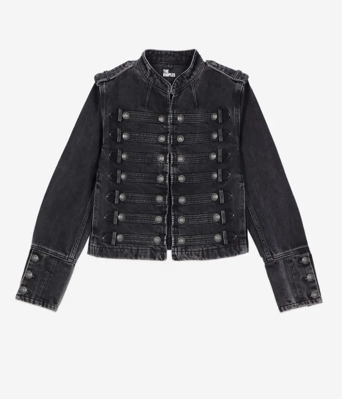 Women Coats and Jackets THE KOOPLES Officerstyle Grey Denim Jacket Women Coats and Jackets THE KOOPLES Officerstyle Grey Denim Jacket